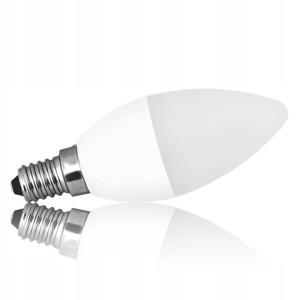Żarówka Led Smd E14 4w=35w C37 Świeca B.zimna