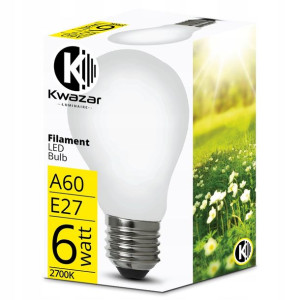 Żarówka LED E27 Filament 6W MLECZNA biała ciepła