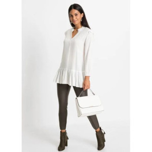 Bonprix Biała Bluzka Koszula Z Falbanami 42-44 950475