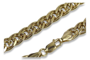 Złoty łańcuszek 14k 585 Monaliza diamentowany cc081y
