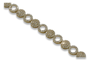 Złota bransoletka 14k 585 włoska z cyrkoniami cb120y