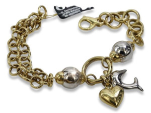 Złota bransoletka 14k 585 Charmsy włoska cb134yw