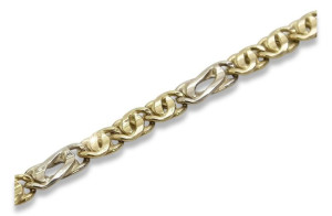 Złota bransoletka 14k 585 włoska żółte białe złoto cb093yw