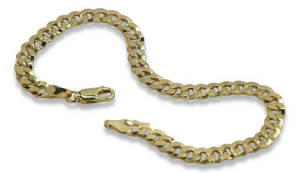 Złota bransoletka włoska 14k Pancerka diamentowana cb037y