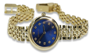 Prześliczny 14k złoty damski zegarek Geneve lw011y
