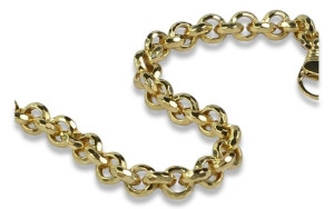 Złota bransoletka 14k 585 włoska Ankier diamentowana cb003y