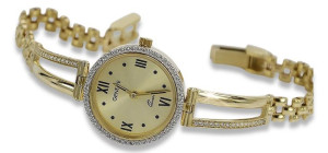 Prześliczny 14k złoty damski zegarek Geneve lw075y