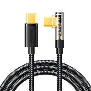 Kabel kątowy Joyroom S-CC100A6 USB-C/USB-C 100W 1,2m czarny