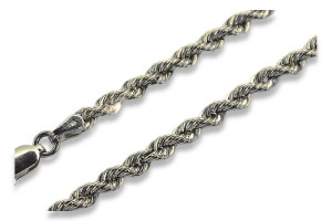 Łańcuszek z białego 14k 585 złota kręcony włoski Corda Lina cc019w