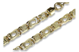 Złoty łańcuszek Kartier 14k 585 Tygrysie oko Cartier pełny cc031y