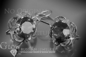 Rosyjskie kolczyki z 14k 585 różowego złota vec026 aleksandryt rubin szmara