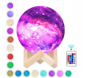 Lampka Nocna Księżyc Galaxy 3d 25cm Moon Rgb Pilot