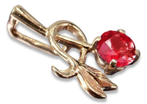 Zawieszka z Radzieckiego 14k 585 złota Rosyjskiego z aleksandrytem rubinem