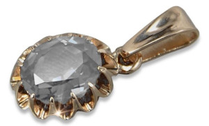 Zawieszka z różowego czerwonego 14k 585 złota z aleksandrytem rubinem szafi
