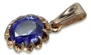 Zawieszka z różowego czerwonego 14k 585 złota z aleksandrytem rubinem szafi