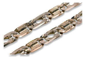 Złoty łańcuszek z czerwonego różowego złota 14k 585 Cartier Tygrysie oko cc