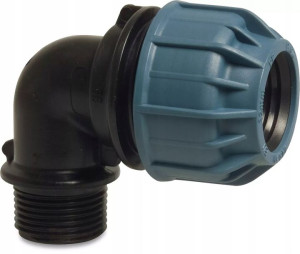 Kolano 90° przejściowe PP 32mm x 3/4" GZ 10ba