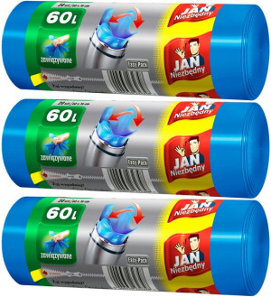 JAN NIEZBĘDNY Worki na śmieci Easy Pack 60L 20szt