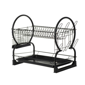 Suszarka Do Naczyń Dwupoziomowa Czarna Omega 56x39x25 Cm 1482