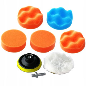 Gąbka Futro Dysk Rzep Pady Polerskie 80mm Zestaw-8