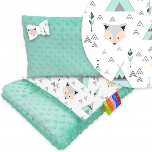 Komplet Do Wózka Minky Kocyk + Poduszka Wzory!