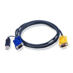 Aten 2l-5202up 1.8m Usb Kvm Cable With 3 In 1 Sphd And Built-in Ps/2 To