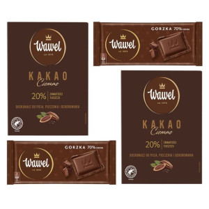 Zestaw do pieczenia Kakao 20% i Czekolada Gorzka 70% od Wawel