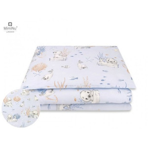  Komplet pościeli(poszewek) 2 elementowej 135x100 cm FOCZKI BŁĘKIT - MIMINU
