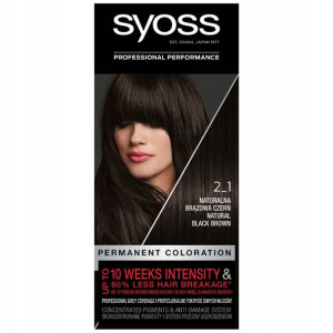 Syoss Farba do Włosów 2_1 Naturalna Brązowa Czerń