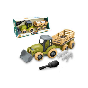Traktor Z Przyczepą Do Skręcania Farma Śrubokręt