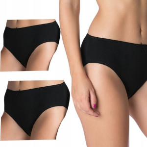 LAMA wygodne figi bikini bawełna czarne 3-PAK XL