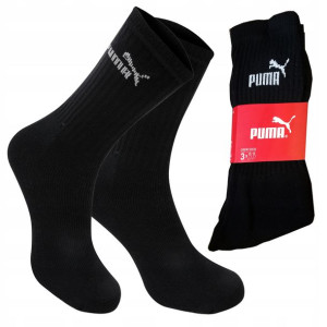 PUMA SKARPETY , CZARNE , Unisex , 3 Pary 43-46