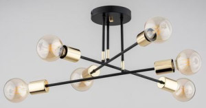 Dellen Czarna Lampa Sufitowa Nowoczesna 6 -Punktowa 63129 Alfa