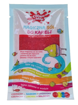 Chlapu Chlap Magiczna sól do kąpieli mus truskawkowy