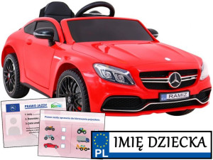 Auto Na Akumulator Mercedes C63 Amg Pilot Miękkie Koła