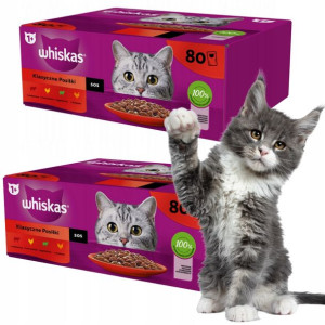 WHISKAS MIX SMAKÓW w sosie dla kota 160x85g