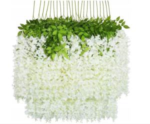 12x Glicynia wisteria złotokap 110 cm Kwiaty Girlanda Biała