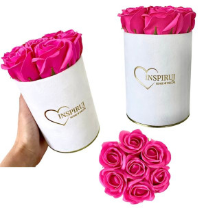 Flowerbox róże mydlane kwiaty bukiet w pudełku
