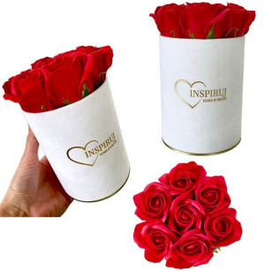 Flowerbox róże mydlane kwiaty bukiet w pudełku