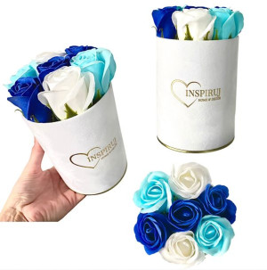 Flowerbox róże mydlane kwiaty bukiet w pudełku