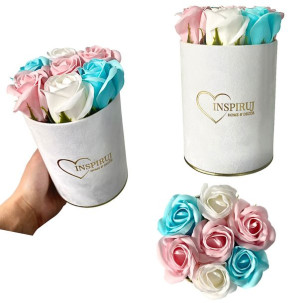 Flowerbox róże mydlane kwiaty bukiet w pudełku