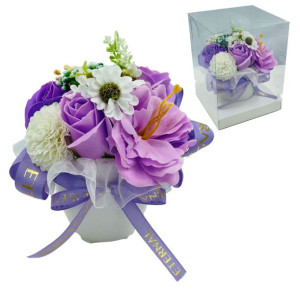Flowerbox Kwiaty Mydlane Bukiet Kwiatów W Doniczce Dzień Babci I Dziadka