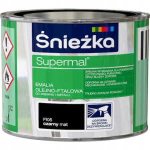 Śnieżka Superrmal Olejno-ftalowa Czarny Mat 0,2l
