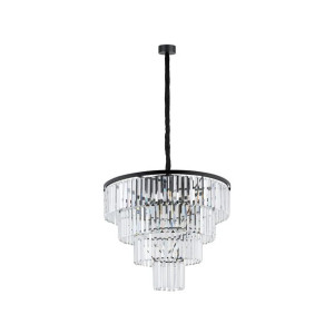 Lampa wisząca żyrandol LED Nowodvorski CRISTAL 7614 stal, czarny