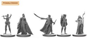 Elficka Drużyna - Zestaw 5 Pomalowanych Figurek Na Kampanię Rpg 25 Mm