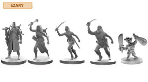 Rozbójnicy - Zestaw 5 Szarych Figurek Na Kampanię Rpg 25 Mm