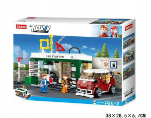 Klocki Sluban Town Stacja Benzynowa Auto Gas 322el