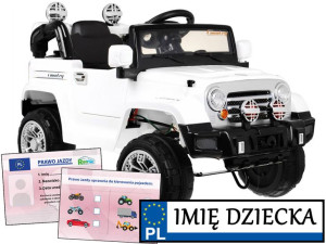 AUTO NA AKUMULATOR terenowy JEEP bagażnik SAMOCHÓD NA AKUMULATOR