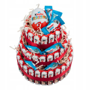 Tort z kinderków świetny słodki prezent giftbox
