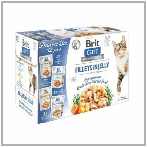 Brit Care Cat FJ Flavour Box in Jelly Pouch 12x85g. Mokra karma dla kota.